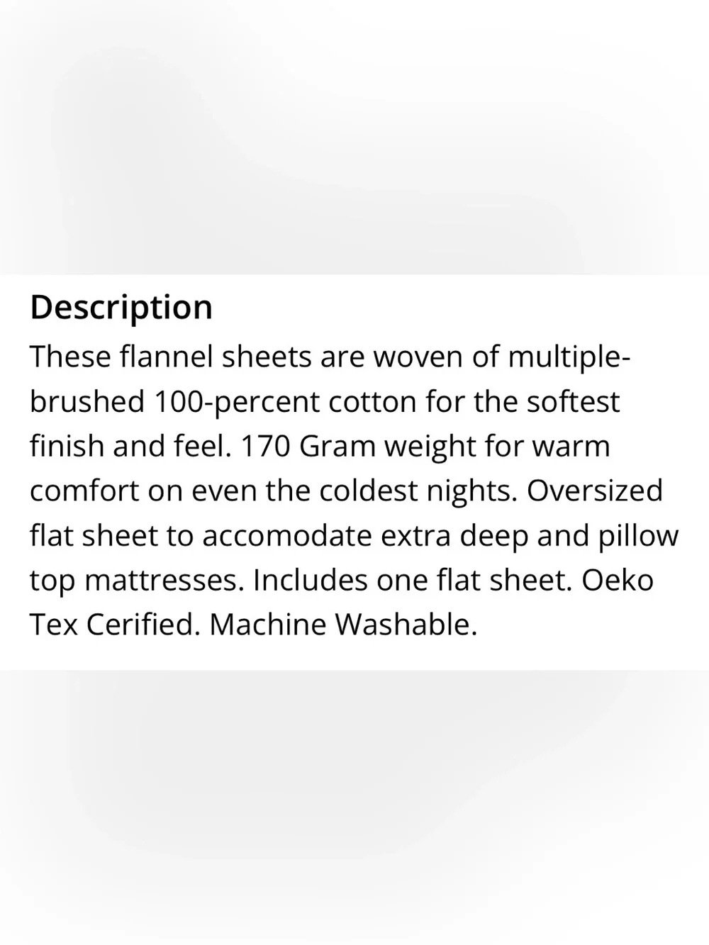 Ultra-Soft Oversized Flat Sheet 100% Cotton Flannel 18” Deep QUEEN GRAY